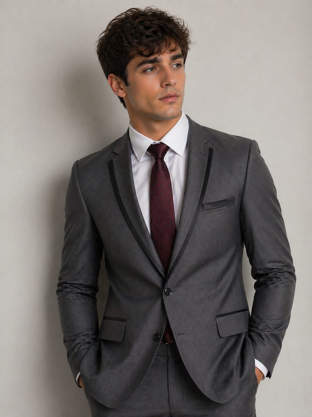 Terno gris slim